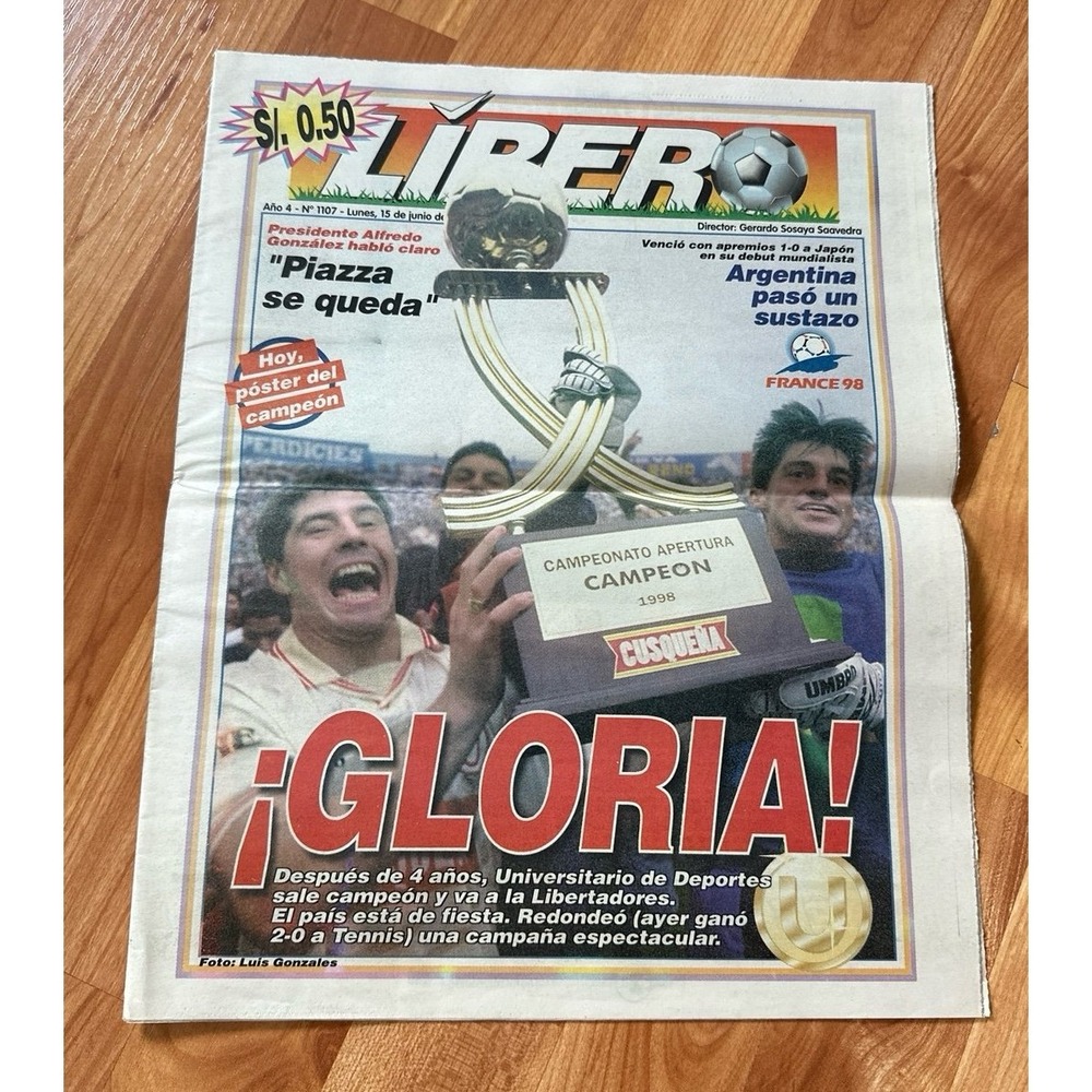 VTG Lider Soccer Newspaper Jun 1998 Gloria !‎